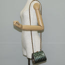 CHANEL Matelasse Chain Shoulder Bag Leather Green CC Auth 136053V-24