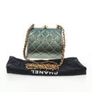 CHANEL Matelasse Chain Shoulder Bag Leather Green CC Auth 136053V-25