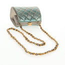 CHANEL Matelasse Chain Shoulder Bag Leather Green CC Auth 136053V-7
