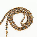 CHANEL Matelasse Chain Shoulder Bag Leather Green CC Auth 136053V-9