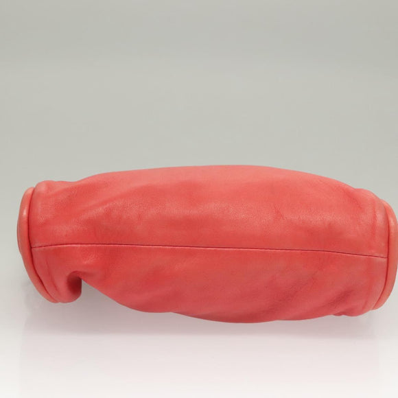 CHANEL Chain Shoulder Bag Lamb Skin Pink Silver CC Auth 136054