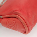 CHANEL Chain Shoulder Bag Lamb Skin Pink Silver CC Auth 136054-17