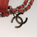 CHANEL Chain Shoulder Bag Lamb Skin Pink Silver CC Auth 136054-10