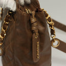 CHANEL Matelasse Chain Tote Bag Patent leather Brown Gold CC Auth 136055-17