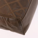 CHANEL Matelasse Chain Tote Bag Lakleer Bruin Goud CC Auth 136055-18