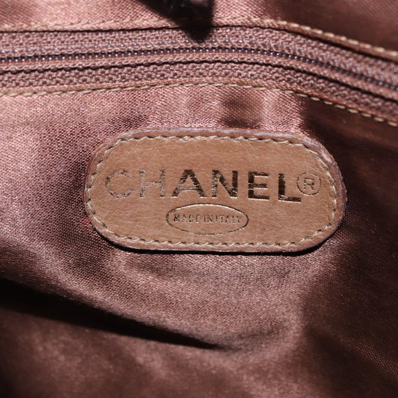 CHANEL Matelasse Chain Tote Bag Lakleer Bruin Goud CC Auth 136055