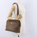 CHANEL Matelasse Chain Tote Bag Lakleer Bruin Goud CC Auth 136055-30