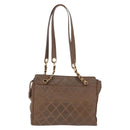CHANEL Matelasse Chain Tote Bag Lakleer Bruin Goud CC Auth 136055-2