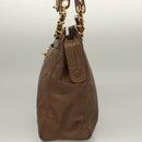 CHANEL Matelasse Chain Tote Bag Patent leather Brown Gold CC Auth 136055-3