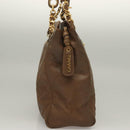 CHANEL Matelasse Chain Tote Bag Patent leather Brown Gold CC Auth 136055-4