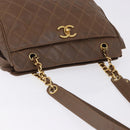 CHANEL Matelasse Chain Tote Bag Lakleer Bruin Goud CC Auth 136055-6