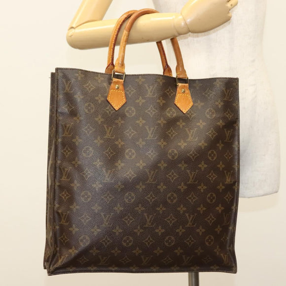 LOUIS VUITTON Monogram Sac Plat Hand Bag M51140 LV Auth 136062
