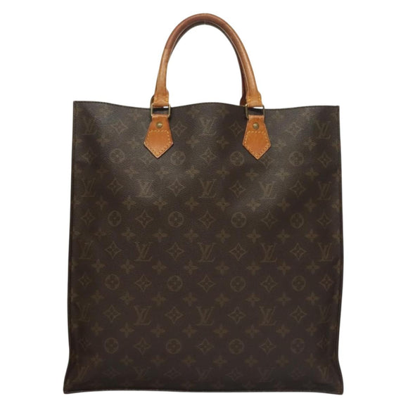 LOUIS VUITTON Monogram Sac Plat Hand Bag M51140 LV Auth 136062