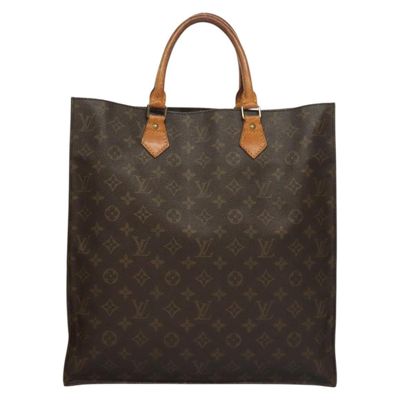 LOUIS VUITTON Monogram Sac Plat Hand Bag M51140 LV Auth 136062