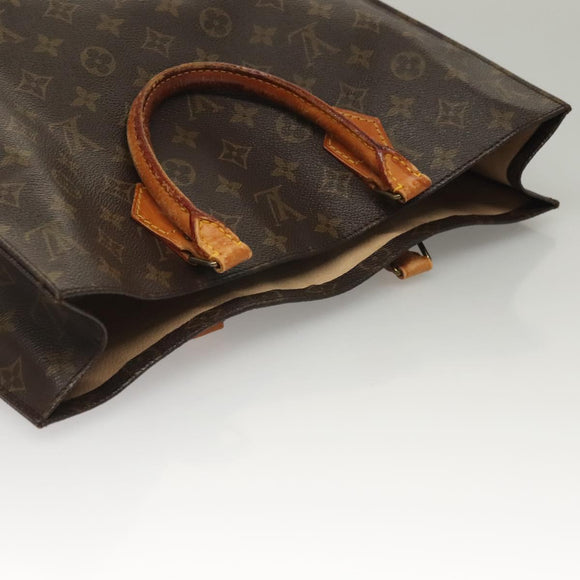 LOUIS VUITTON Monogram Sac Plat Hand Bag M51140 LV Auth 136062