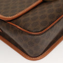 CELINE Macadam Canvas Shoulder Bag PVC Leather Brown Gold Auth 136068-14