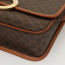 CELINE Macadam Canvas Shoulder Bag PVC Leather Brown Gold Auth 136068-15