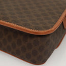 CELINE Macadam Canvas Shoulder Bag PVC Leather Brown Gold Auth 136068-9
