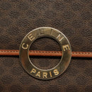 CELINE Macadam Canvas Shoulder Bag PVC Leather Brown Gold Auth 136068-17