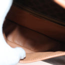 CELINE Macadam Canvas Shoulder Bag PVC Leather Brown Gold Auth 136068-10