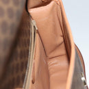 CELINE Macadam Canvas Shoulder Bag PVC Leather Brown Gold Auth 136068-19