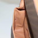 CELINE Macadam Canvas Shoulder Bag PVC Leather Brown Gold Auth 136068-20