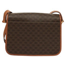 CELINE Macadam Canvas Shoulder Bag PVC Leather Brown Gold Auth 136068-2