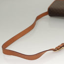 CELINE Macadam Canvas Shoulder Bag PVC Leather Brown Gold Auth 136068-7