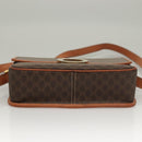 CELINE Macadam Canvas Shoulder Bag PVC Leather Brown Gold Auth 136068-5