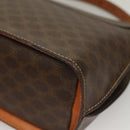 CELINE Macadam Canvas Hand Bag PVC Leather Brown Gold Auth 136069-16