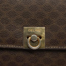 CELINE Macadam Canvas Hand Bag PVC Leather Brown Gold Auth 136069-17