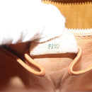 CELINE Macadam Canvas Hand Bag PVC Leather Brown Gold Auth 136069-12