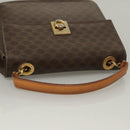 CELINE Macadam Canvas Hand Bag PVC Leather Brown Gold Auth 136069-6