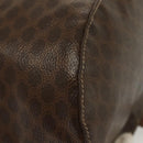 CELINE Macadam Canvas Shoulder Bag PVC Leather Brown Gold Auth 136070-12