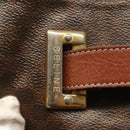 CELINE Macadam Canvas Shoulder Bag PVC Leather Brown Gold Auth 136070-14