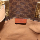 CELINE Macadam Canvas Shoulder Bag PVC Leather Brown Gold Auth 136070-16