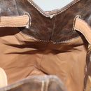 CELINE Macadam Canvas Shoulder Bag PVC Leather Brown Gold Auth 136070-18