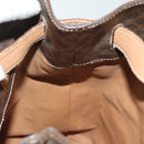 CELINE Macadam Canvas Shoulder Bag PVC Leather Brown Gold Auth 136070-19