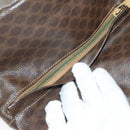 CELINE Macadam Canvas Shoulder Bag PVC Leather Brown Gold Auth 136070-20