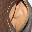 CELINE Macadam Canvas Shoulder Bag PVC Leather Brown Gold Auth 136070-21