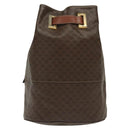 CELINE Macadam Canvas Shoulder Bag PVC Leather Brown Gold Auth 136070-2