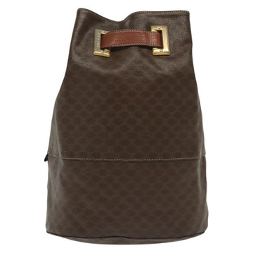 CELINE Macadam Canvas Shoulder Bag PVC Leather Brown Gold Auth 136070 - 0