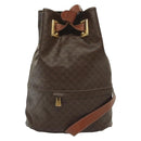 CELINE Macadam Canvas Shoulder Bag PVC Leather Brown Gold Auth 136070-3