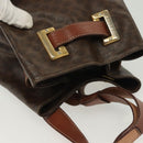 CELINE Macadam Canvas Shoulder Bag PVC Leather Brown Gold Auth 136070-6