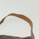 CELINE Macadam Canvas Shoulder Bag PVC Leather Brown Gold Auth 136070-8