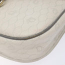 Christian Dior Honeycomb Canvas Shoulder Bag PVC White Gold Auth 136076-10