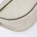 Christian Dior Honeycomb Canvas Shoulder Bag PVC White Gold Auth 136076-11