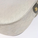 Christian Dior Honeycomb Canvas Shoulder Bag PVC White Gold Auth 136076-12