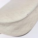 Christian Dior Honeycomb Canvas Shoulder Bag PVC White Gold Auth 136076-13