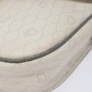Christian Dior Honeycomb Canvas Shoulder Bag PVC White Gold Auth 136076-14